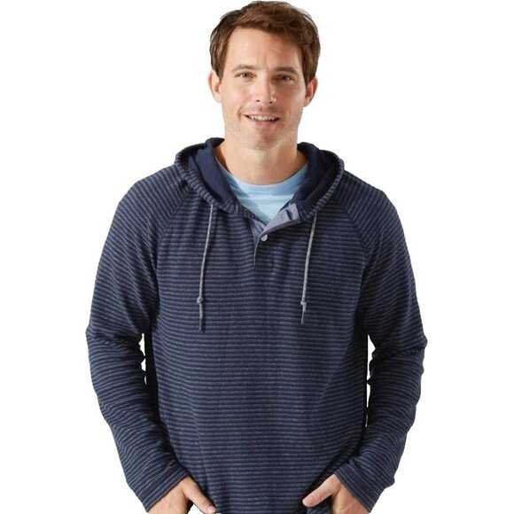 Tommy Bahama Other - Tommy Bahama Stinson Stripe Pullover Hoodie Sweater Mens Medium Ocean Deep
